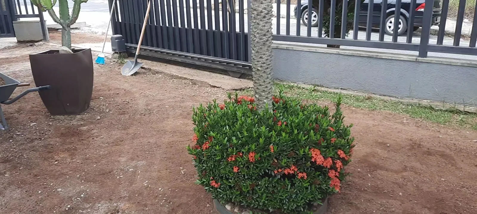 Preparação do jardim residencial
