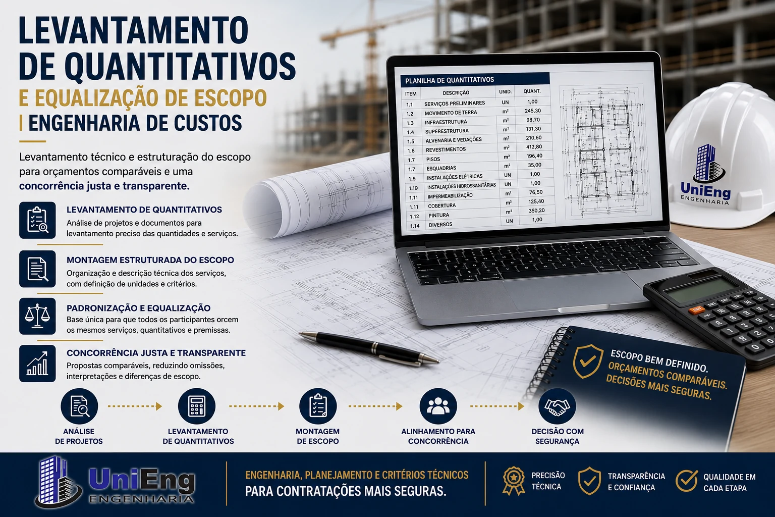 Levantamento de Quantitativos e Equalização de Escopo