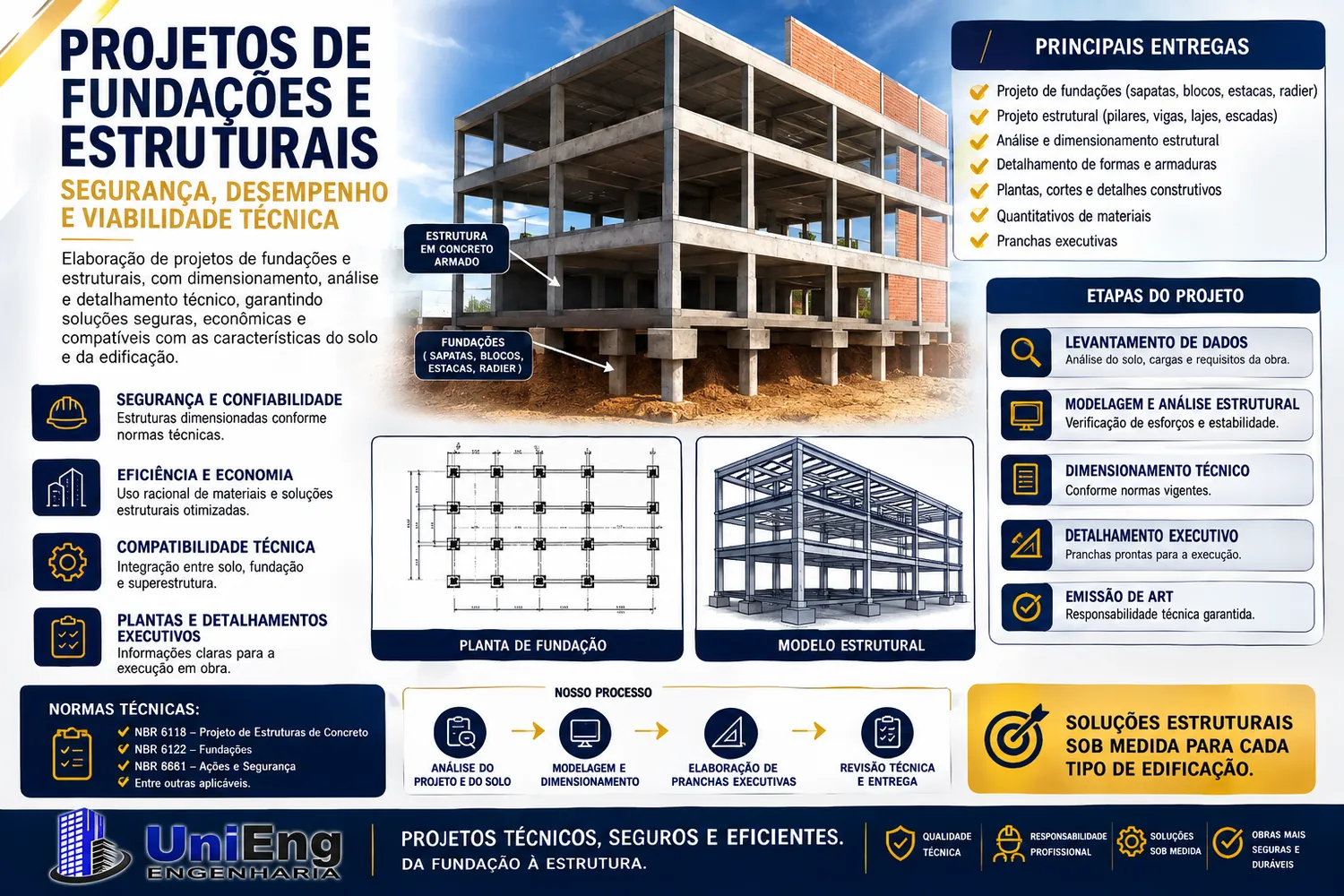 Projetos de fundações e estruturais UniEng